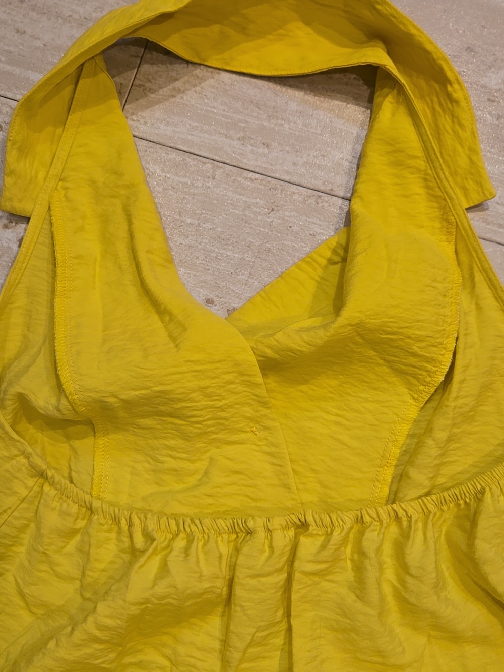 Anthropologie Yellow "The Dylan" Collared Halter Open Back Sleeveless Top - Picture 7 of 15